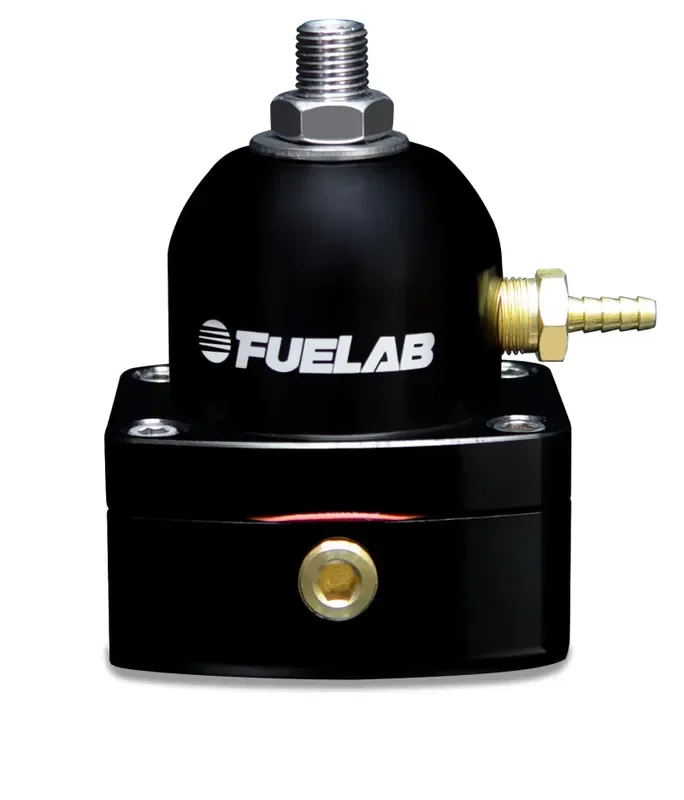 Fuelab 525 Carb Adjustable FPR In-Line Large Seat 1-3 PSI (1) -6AN In (1) -6AN Return – Black