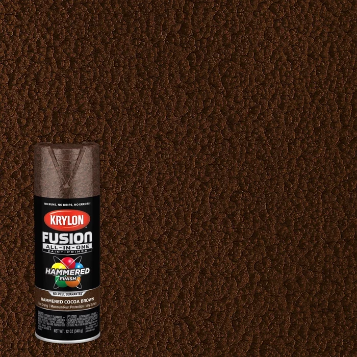 Fusion All-in-one Hammered Cocoa Brown Spray Paint And Primer, 12 Ounce Can