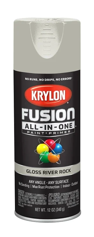Fusion All-in-one Spray Paint And Primer, Gloss Finish, River Rock Color, 12 Ounce Can