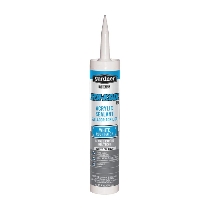 Gardner STA-KOOL 390 Series SK-3909 Acrylic Sealant, White, Liquid, 10 fl-oz