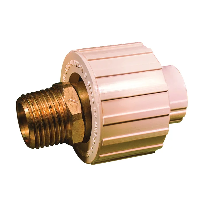 GENOVA 500 Series 53045Z Transition Pipe Union, 1/2 in, Slip Joint x MIP, 100 psi Pressure