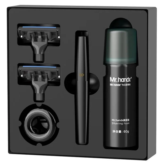 Gentleman style manual shaver suit black 5-piece set