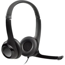 H390 Binaural Over The Head Usb Headset With Noise-canceling Microphone, Black