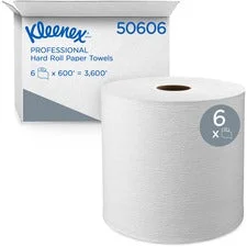 Hard Roll Paper Towels With Premium Absorbency Pockets, 1-ply, 8″ X 600 Ft, 1.75″ Core, White, 6 Rolls/carton