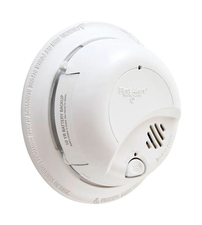 Hardwired Smoke Alarm With Ten Year Battery Backup For Continuous Fire Protection