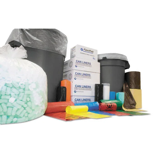 High-density Interleaved Commercial Can Liners, 60 Gal, 0.63 Mil, 38″ X 60″, Clear, 200/carton