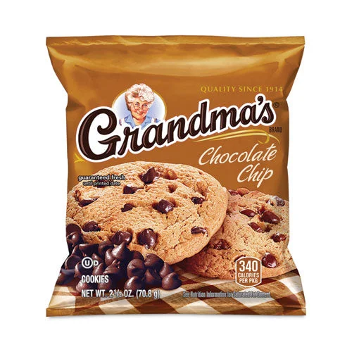 Homestyle Chocolate Chip Cookies, 2.5 Oz Pack, 2 Cookies/pack, 60 Packs/carton, Ships In 1-3 Business Days
