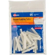 Insertable Index Tabs With Printable Inserts, 1/5-cut, Clear, 1.5″ Wide, 25/pack