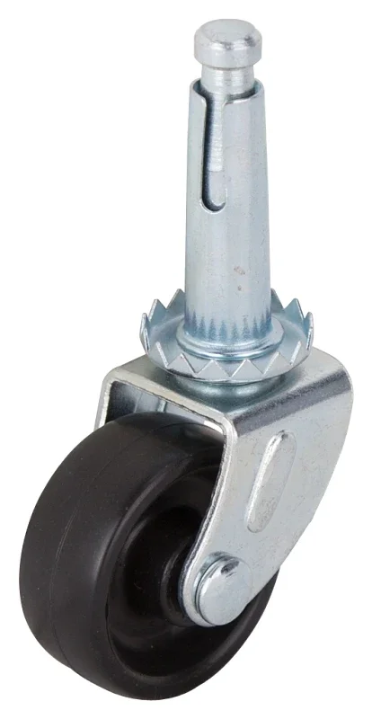 Jc-b05-ps Light Duty Swivel Caster, 1-1/4 Inch, Zinc Plated With Black Wheel
