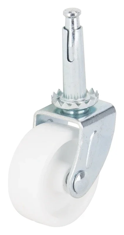 Jc-b15-ps 1-5/8 Inch Swivel Caster With Zinc Plated Stem And White Wheel