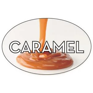 Label – Caramel 4 Color Process 1.25×2 In. Oval 500/rl