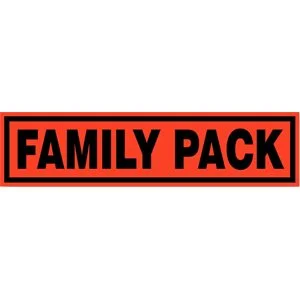Label – Family Pack Black On Red 1×4 In. 500/Roll