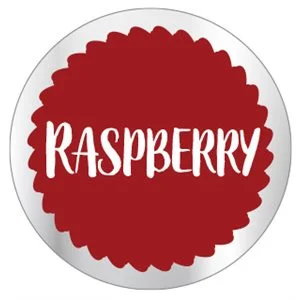 Label – Raspberry White/Red/UV On Clear 1 In. Circle 1M/Roll