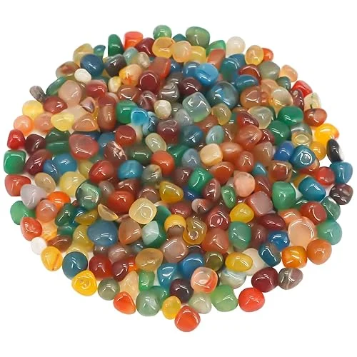 Landscaping Pebbles, River Rocks Decorative Ornamental Pebbles Garden Landscaping Stones, DIY Smoothed Rocks for Potted Plant Resin Art Vase Fillers Aquarium Gravel Rocks (1 Pound, Colorful)