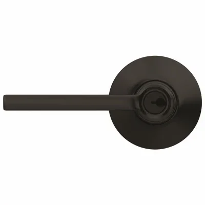 Latitude Entry Door Lever Lockset, Matte Black