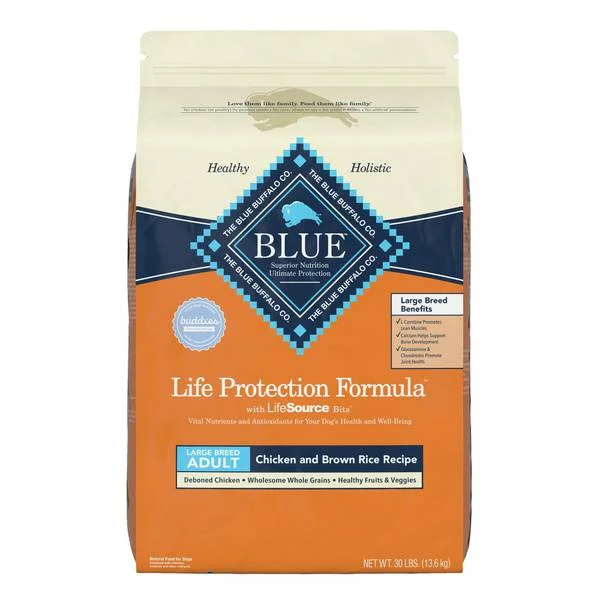 Life Protection Chicken & Brown Rice Adult Large Breed Dry Dog Food, 30 lb, Real Meat First