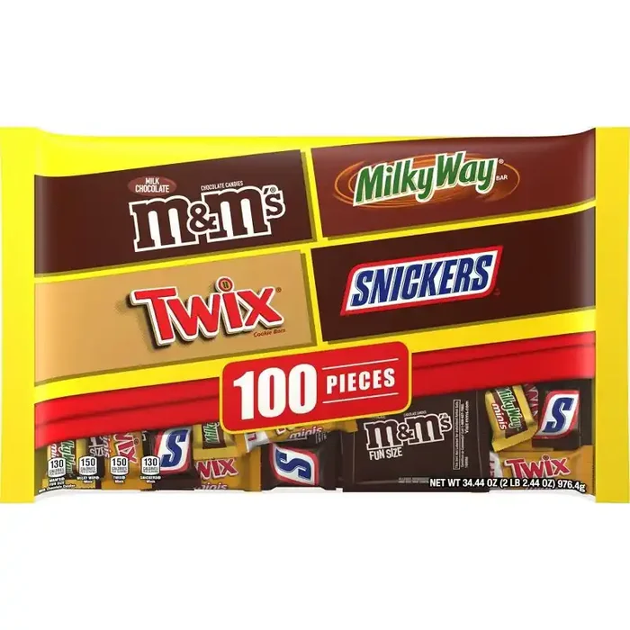 M&M‘s, Twix, Snickers, Milky Way Halloween Chocolate Variety Pack – 34.44oz/100ct