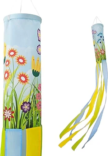 Madrona Brands Wild Flowers Windsock | Durable Outdoor Hanging Decoration | Yard, Garden, Patio, and More | 60-Inch