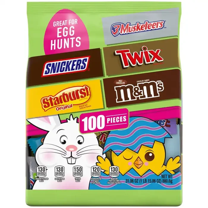 Mars Snickers Twix 3Musketeers M&M‘s and Starburst Easter Variety Pack – 31.06oz/100ct