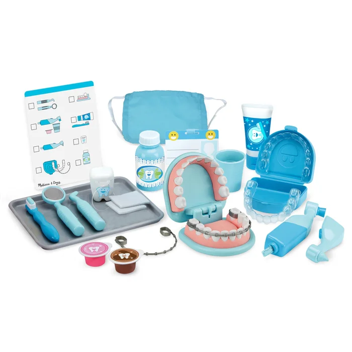 Melissa & Doug Super Smile Dentist Kit With Pretend Play Set of Teeth And Dental Accessories (25 Toy Pieces) – Pretend Dentist Play Set, Dentist Toy, Dentist Kit For Kids Ages 3+