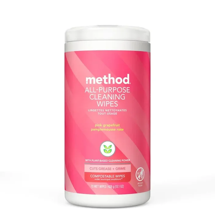 Method All Purpose Wipes Pink Grapefruit – 70ct