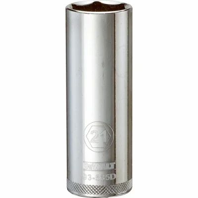 Metric Deep Socket, 6-point, 1/2 In. Drive, 21mm