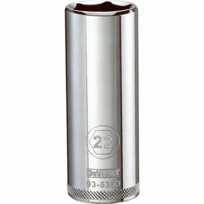 Metric Deep Socket, 6-point, 1/2 In. Drive, 22mm