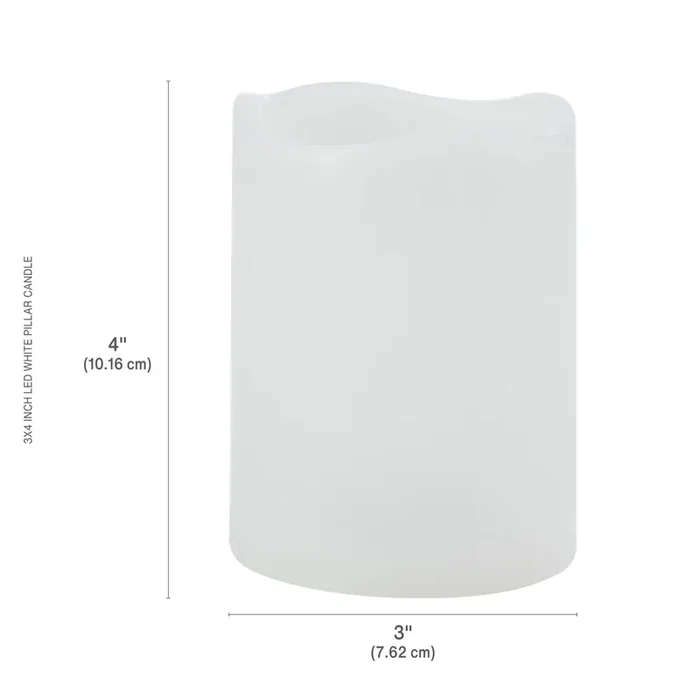 Mikasa LED Plastic Pillar Candle Waterproof White set of 2