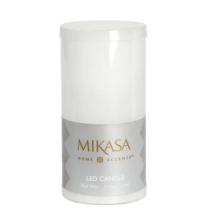 Mikasa LED Wax Pillar CP White 3x6IN