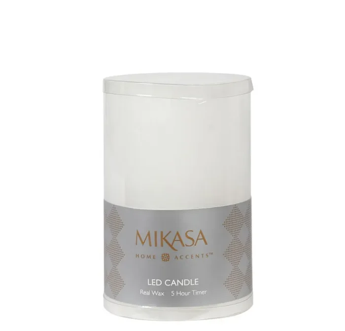 Mikasa LED Wax Pillar CP White 4x6IN