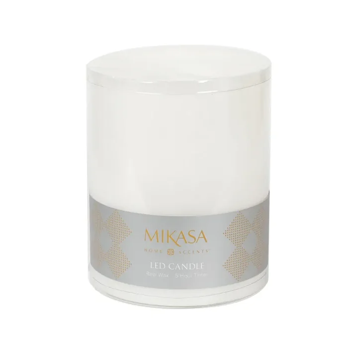 Mikasa White LED Wax Pillar Candle