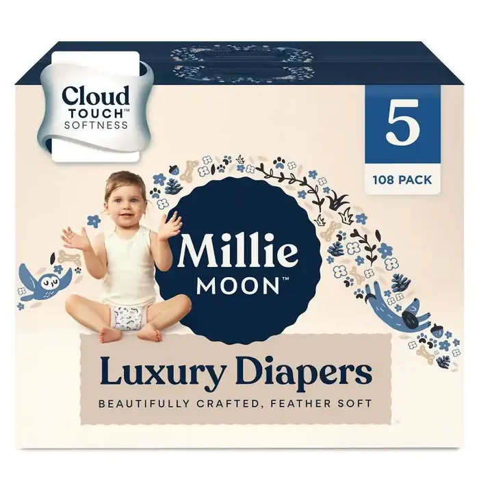 Millie Moon Luxury Disposable Diapers – Size 5 – 108ct
