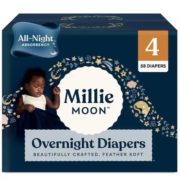 Millie Moon Overnight Diapers – Size 4 – 58ct