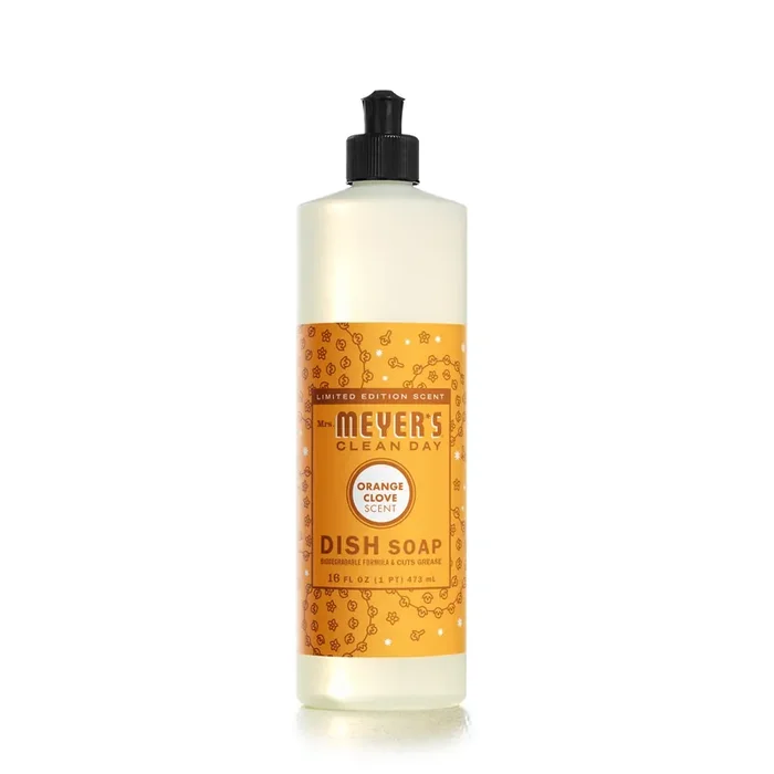 Mrs. Meyer‘s Clean Day Liquid Dish Soap, Orange Clove Scent, 16 Ounce Bottle