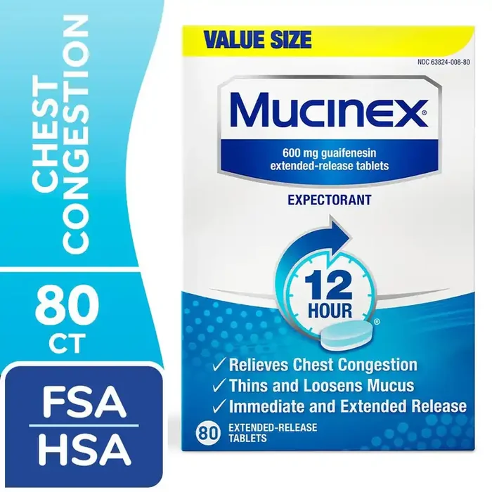 Mucinex Extended-Release Bi-Layer Tablets, 80 Ct