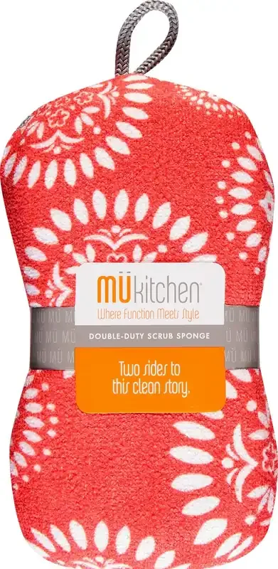 MUkitchen Medallion Red Double-Duty Scrub Sponge 1 ea
