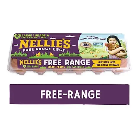 Nellies Eggs Free Range Grade A Brown Large- 12 ct