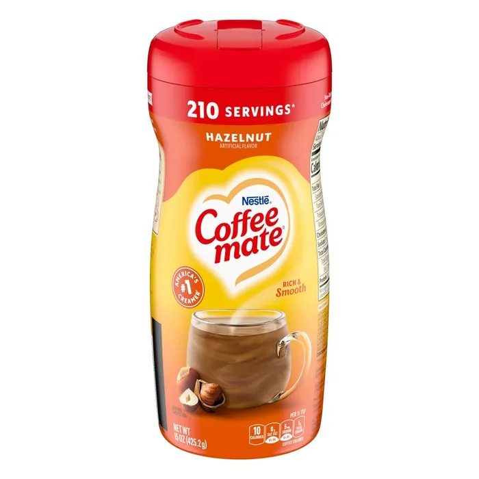 NESTLE COFFEE MATE Coffee Creamer Hazelnut Flavor, Powder Creamer, 15 oz. Canister