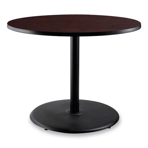 NPS Cafe Table 36″ Diameterx30h Round Top/base Mahogany Top Black Base