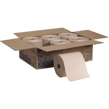 Pacific Blue Basic Nonperforated Paper Towels, 1-ply, 7.78 X 800 Ft, Brown, 6 Rolls/carton