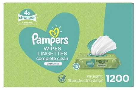Pampers Complete Clean Unscented Baby Wipes, 1200 ct