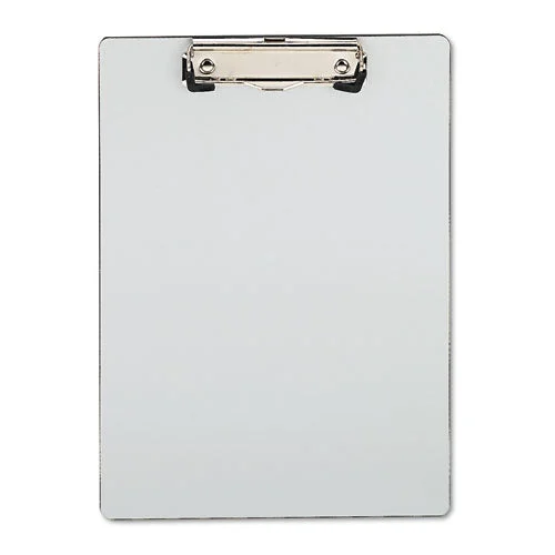 Plastic Brushed Aluminum Clipboard, Portrait Orientation, 0.5″ Clip Capacity, Holds 8.5 X 11 Sheets, Silver