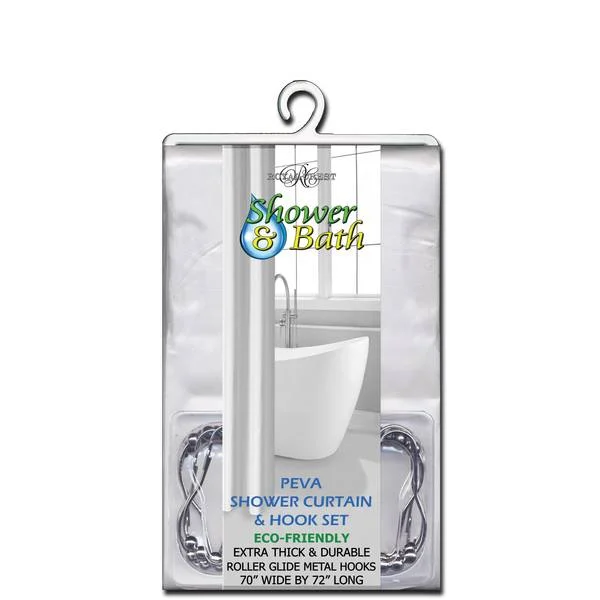 Printed Shower Curtain and Hook Set Assortment