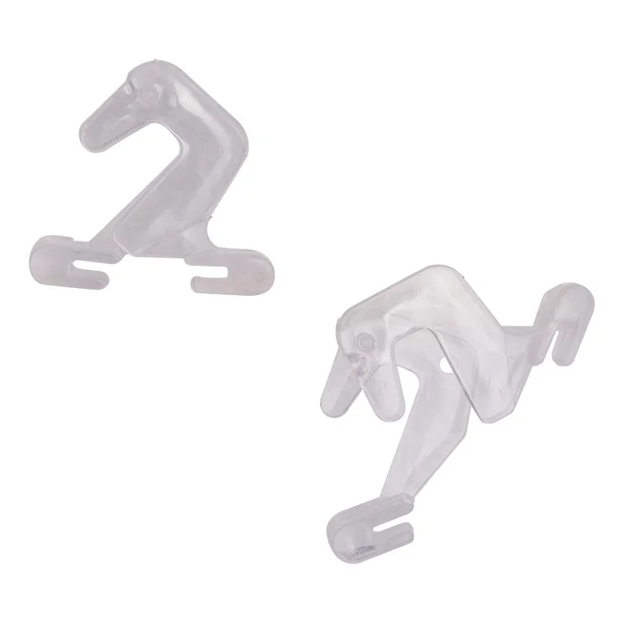 ProSource GB72733-PS Ceiling Track Hook, 1.5 in L, 0.35 in H, PVC, Clear, Wall Mount Mounting