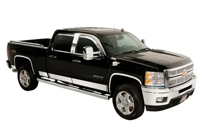 Putco 07-13 Silverado Crew Cab 6.5 Short Box – 6in Wide – 14pcs Stainless Steel Rocker Panels