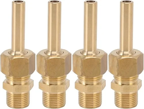Pyhodi 4 Pcs Direct Jet Copper Water Fountain Nozzle, Male Thread Single Nozzle Pond Fountain Head, Fountain Parts Head Replacement for Water Landscape Effect (G3/8)