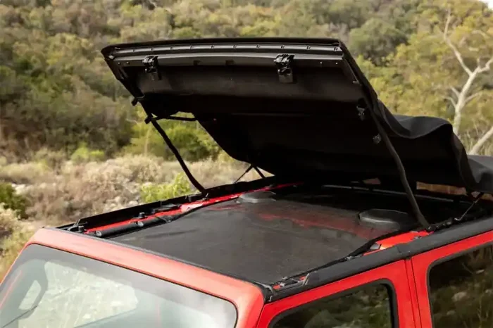 Rampage 2018-2019 Jeep Wrangler(JL) Unlimited Sport 4-Door Mesh Shade Top – Extended – Black