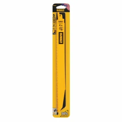 Reciprocating Saw Blades, 6-tpi, 12 In., 5-pk.