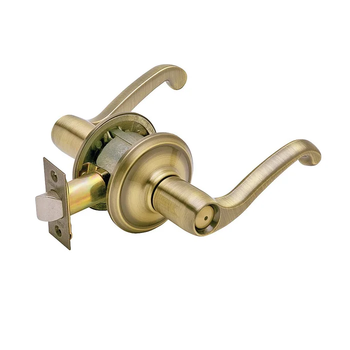 Schlage Flair Series F40 FLA 609 Privacy Lever, Antique Brass