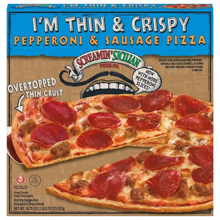 Screamin‘ Sicilian I‘m Thin & Crispy Pepperoni & Sausage Pizza 18.75 oz